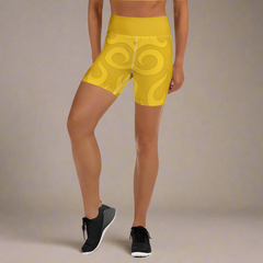 Fire Element, Solar Plexus Chakra Coloring Yoga Shorts